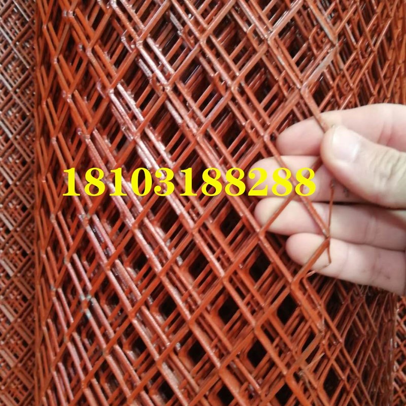 红色菱形钢板网围栏果园圈地防护隔离网鸡鸭牛羊养殖围栏网