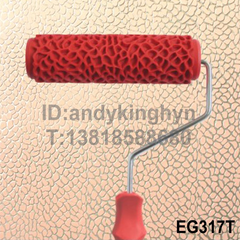 肌理漆艺术涂料工具硅藻泥印花木纹压花油漆墙艺荔枝纹V滚筒刷 31