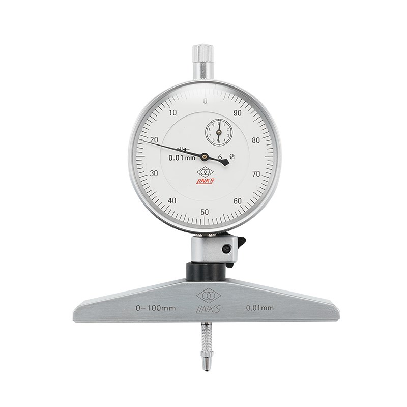 哈量深度百分表0-100mm深度计指针机械深度规深度测量仪计测量头
