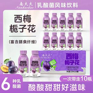 南火火西梅栀子花奶昔酸奶香草冰淇淋乳酸菌风味饮品220ml*10瓶