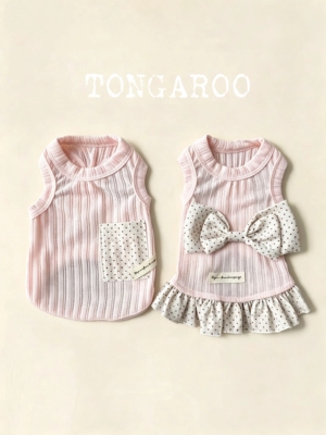 TG新款春夏新品*波点蝴蝶结*宠物背心裙