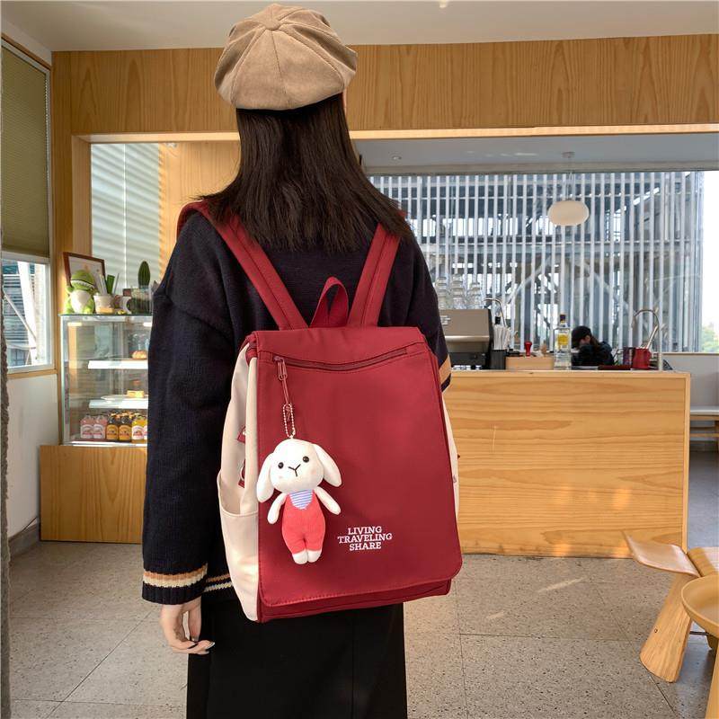 书包女大学生可放电脑日韩风防水双肩包大容量设计感小众旅游轻