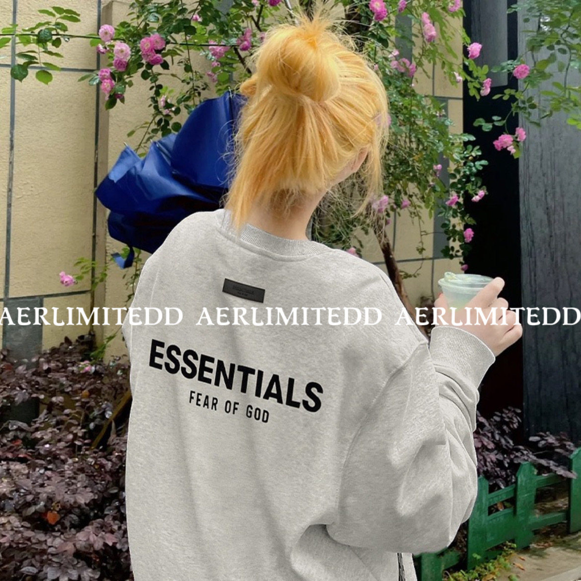 fear of god复线fog essentials小字母后背卫衣圆领潮牌情侣上衣