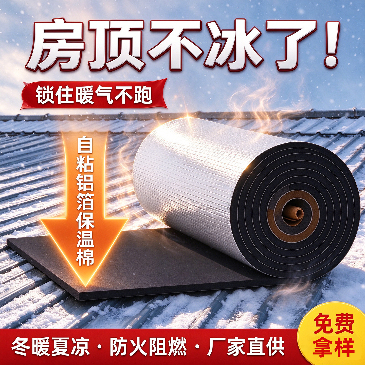 隔热棉保温棉隔热材料屋顶楼顶阳光房顶棚防晒膜保温板室内隔热板