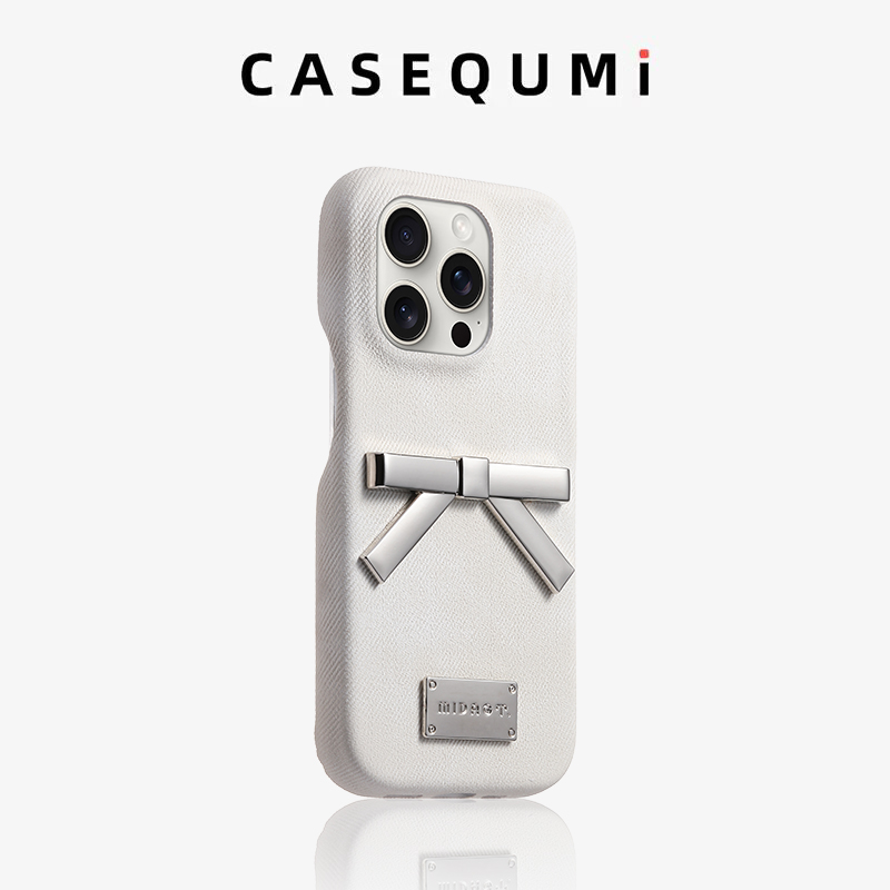 白牛仔立体蝴蝶结适用苹果17手机壳新款iphone17套苹果17promax全包苹果16防摔苹果15硅胶14pro外壳13promax