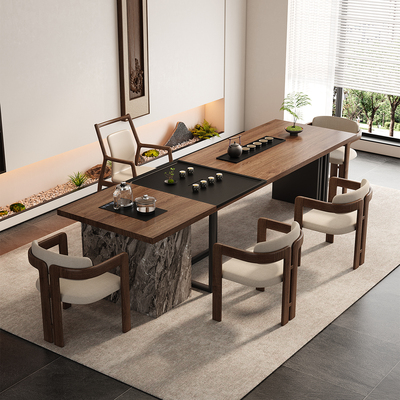 办公室大型高档茶台带茶盘烧水壶