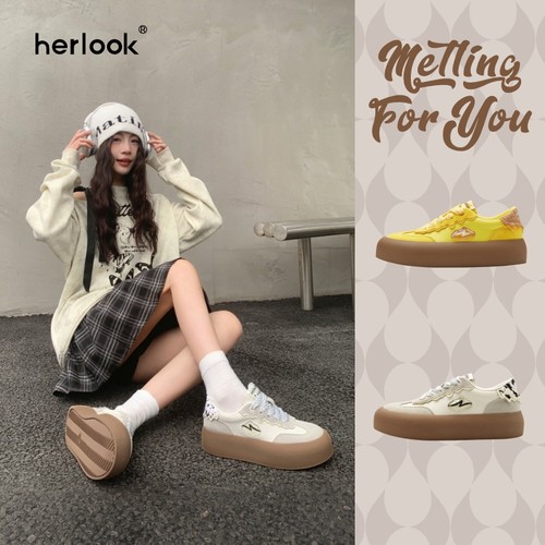HERLOOK融化厚底增高女鞋德训鞋