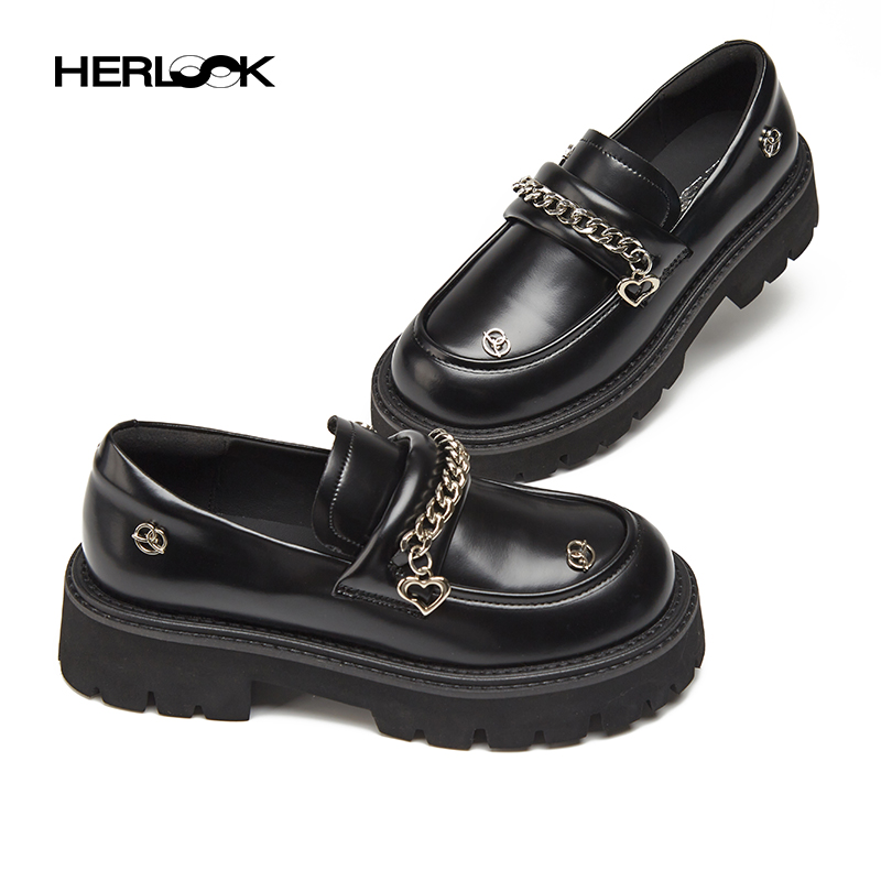 HERLOOK金属链条平底乐福鞋