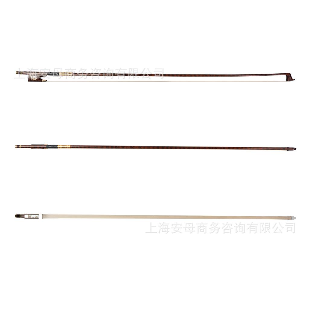出口高档蛇木提琴弓绕黑金线包蜥蜴皮孔雀花蛇木尾库小提琴弓