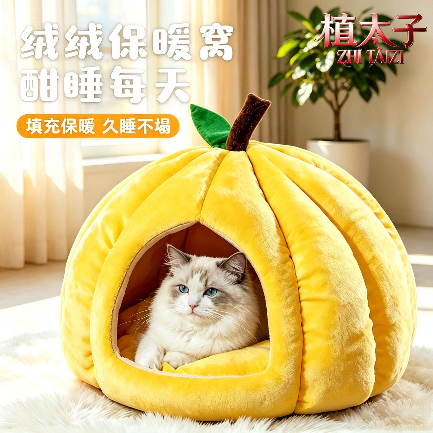 可拆洗四季通用半封闭式加厚猫窝图片