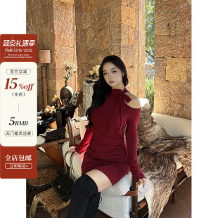 纯欲微胖辣妹连衣裙氛围感露肩显瘦包臀裙 跨年战袍 肉装 小cherry