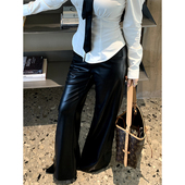 休闲长裤 肉装 微胖中腰时髦酷感显瘦pu皮个性 城际漫旅 女 小cherry