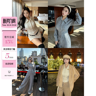 时髦微胖收腰翻领外套慵懒小香感加绒上衣 优雅日常 肉装 小cherry