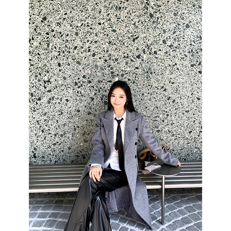 肉装小cherry 雾感秋日 翻驳领双排扣外套微胖自带垫肩毛呢大衣,女装/女士精品,毛呢外套,淘宝优惠券,粉丝福利购,淘宝优惠卷