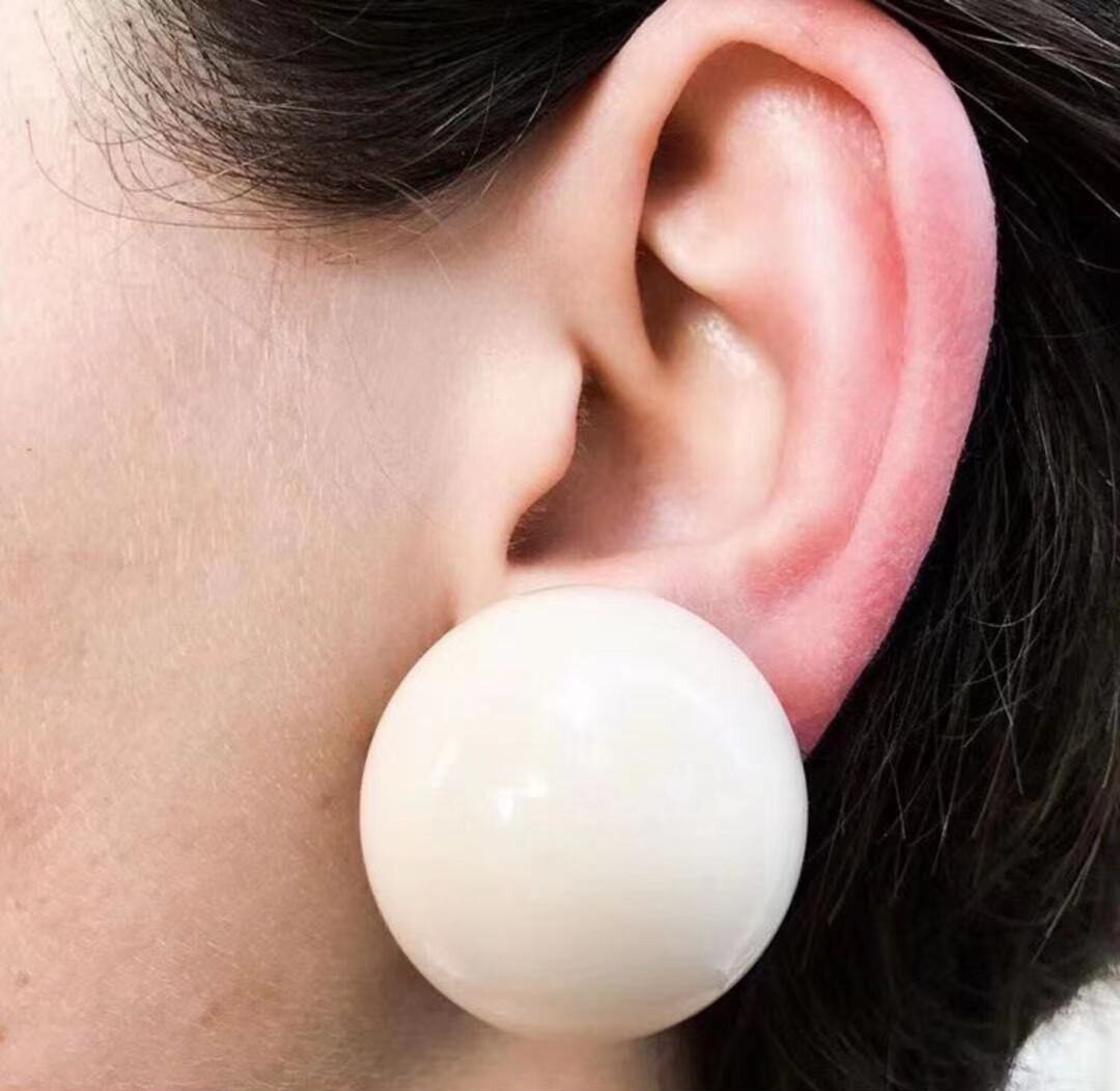 rosa multiflora大酒窝明明vintage圆形耳环法式复古耳夹手工耳钉