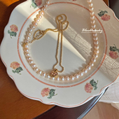 Vintage中古项链高质感轻奢精致小众首饰女复古18K镀真金百搭饰品