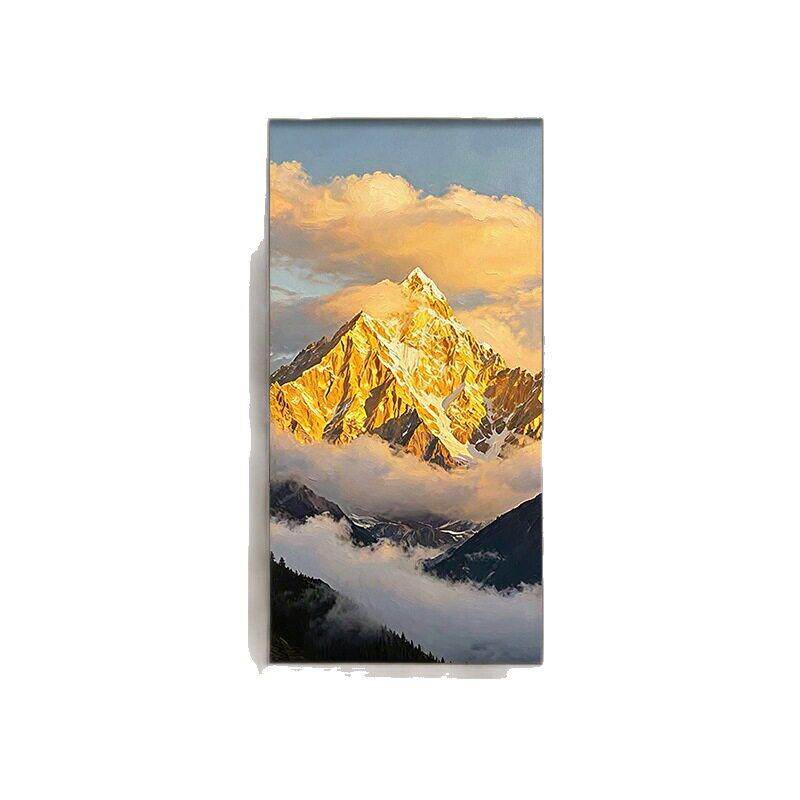 大芬村日照金山玄关墙壁画客厅走廊过道级挂画山水风景手绘油画