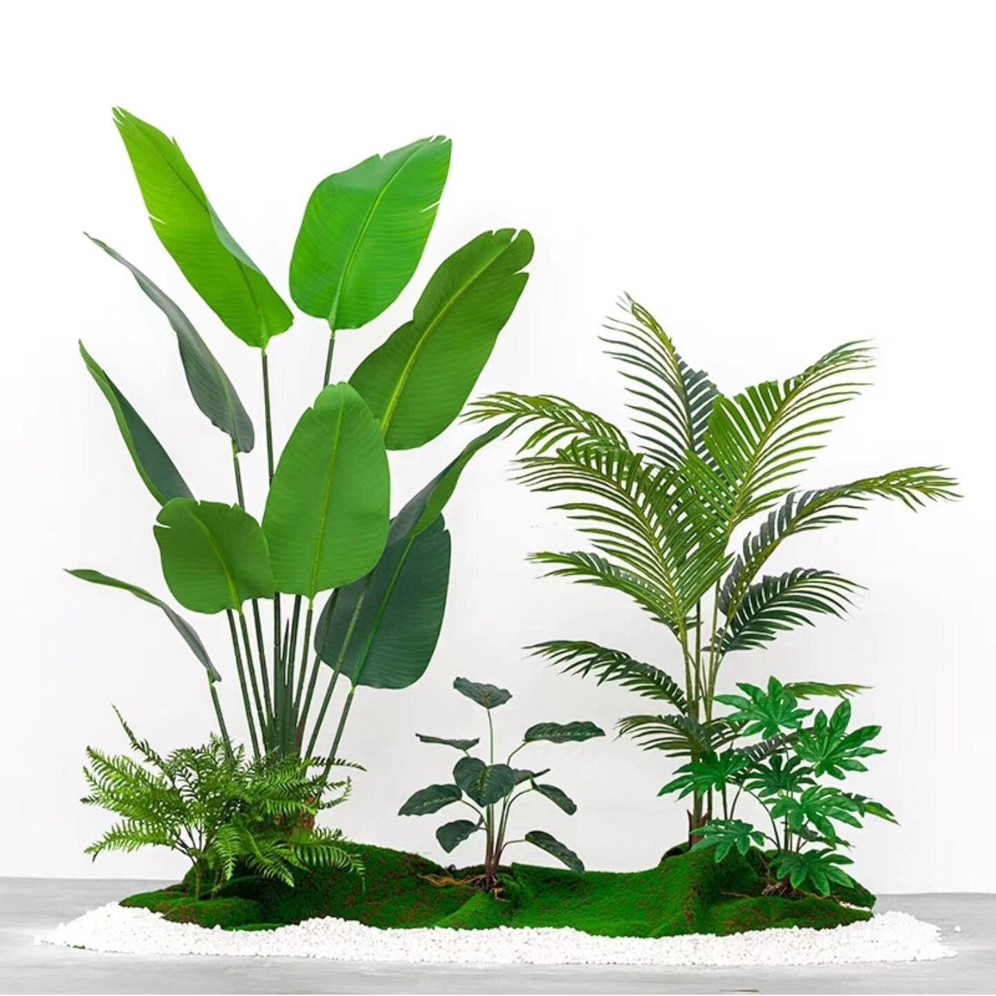 仿真绿植造景组合露营风绿植花箱摆件塑料室内橱窗假花装饰景观