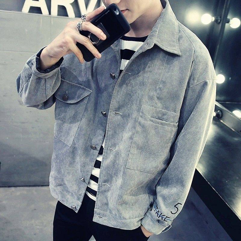 秋季新款休闲外套男韩版潮流修身牛仔夹克学生百搭棒球服男装茄克