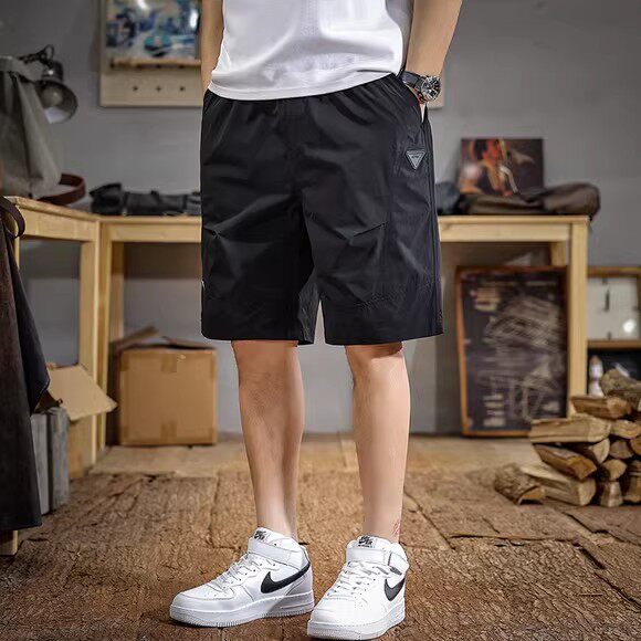 凉感速干冰丝短裤男宽松直筒五分休闲裤夏季户外百搭潮牌运动中裤