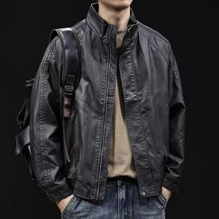 高级感机车皮衣外套男秋冬2025新款男士短款衣服大码美式潮牌秋季