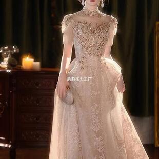 新中式年会主持晚宴礼服裙女高端订婚敬酒服高级感艺考生日成人