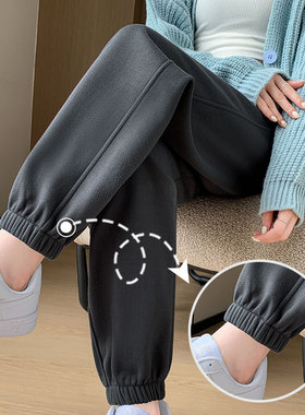 运动裤女春秋2026新款直筒卫裤宽松慵懒休闲束脚小个子黑色阔腿裤