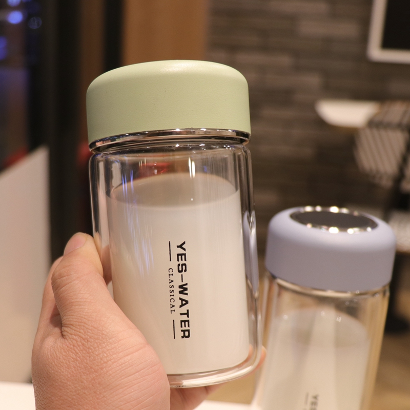 高硼硅迷你小巧显示温度玻璃水杯