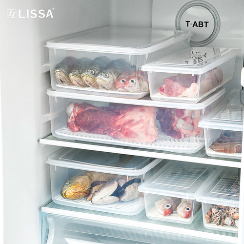 lissa冰箱日式食物收纳盒沥水