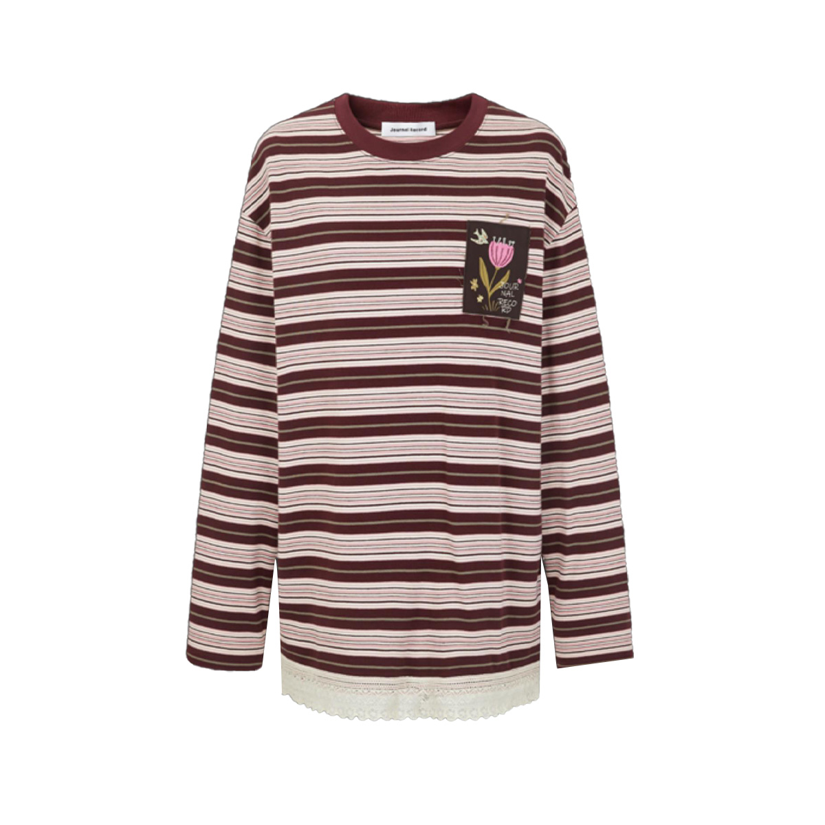 设计师品牌细条纹长袖T恤