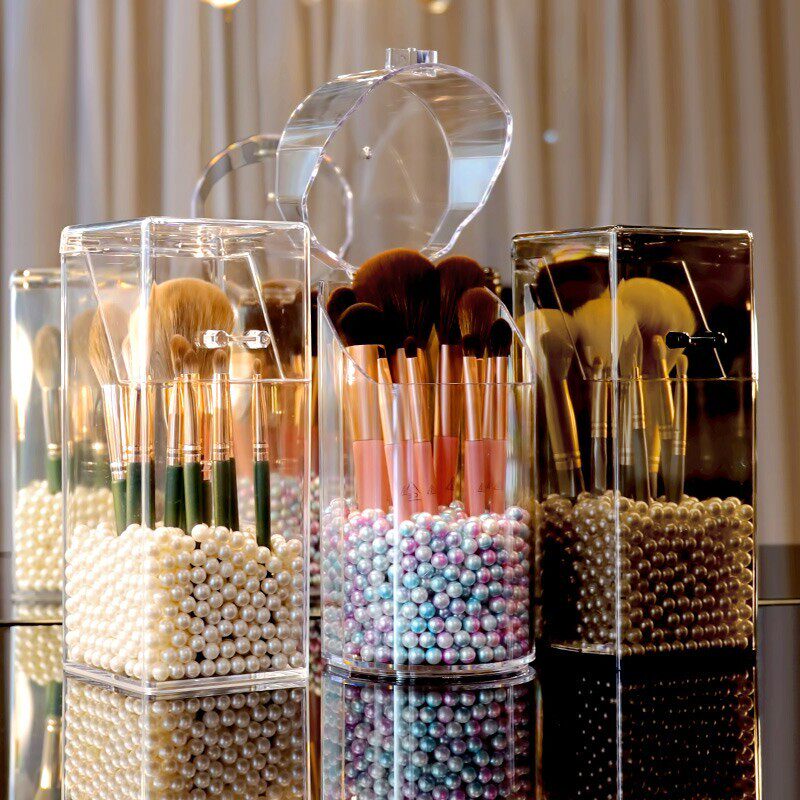 化妆刷桶防尘笔刷收纳桶桌面笔筒刷子眼影刷化妆品防尘收纳盒