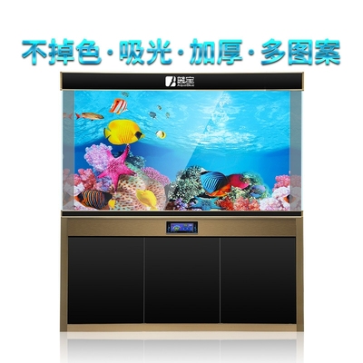 水族箱装饰品海景水草石头贴纸鱼缸背景纸高清3d立体鱼缸背景贴