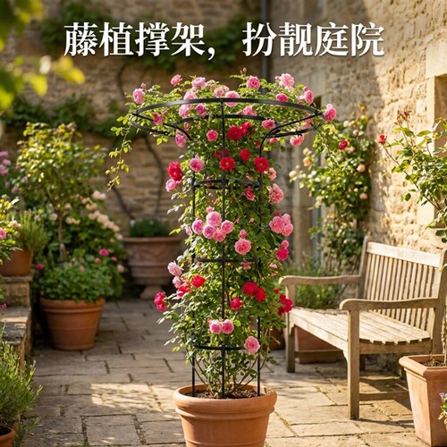 金银花爬藤架花架爬藤架植物支撑园艺支架户外铁线莲月季伞型花架