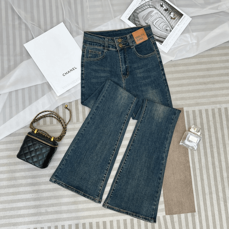 弹力微喇牛仔裤女2025秋冬季新款高腰加绒弹力显瘦裤子拖地裤加厚,女装/女士精品,牛仔裤,淘宝优惠券,粉丝福利购,淘宝优惠卷