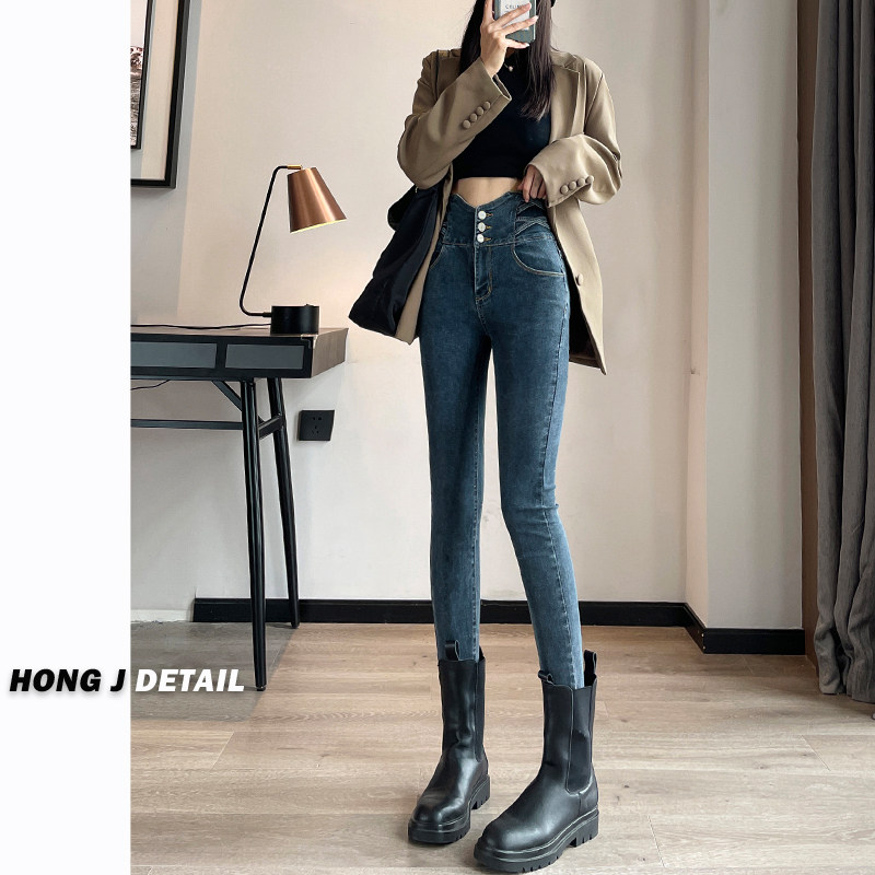 超高腰牛仔裤女秋季2024年新款紧身小脚修身铅笔牛仔裤女早秋款,女装/女士精品,牛仔裤,淘宝优惠券,粉丝福利购,淘宝优惠卷