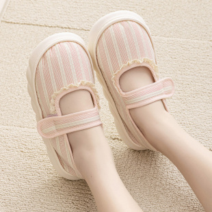 女 月子鞋 夏季 薄款 包跟产后8月份9厚底防滑透气孕妇产妇家居棉拖鞋