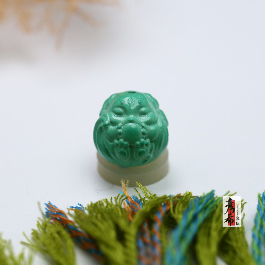 高瓷绿小狐仙狐狸文玩首饰