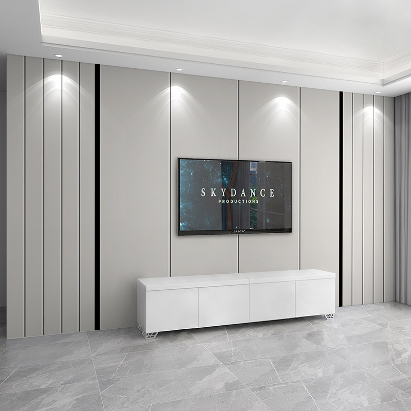 2025新款竹木纤维集成墙板电视背景墙客厅现代简约装饰影视护墙板