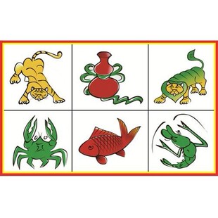 包邮虎狮色子骰子鱼虾蟹色子骰子专用帆布图