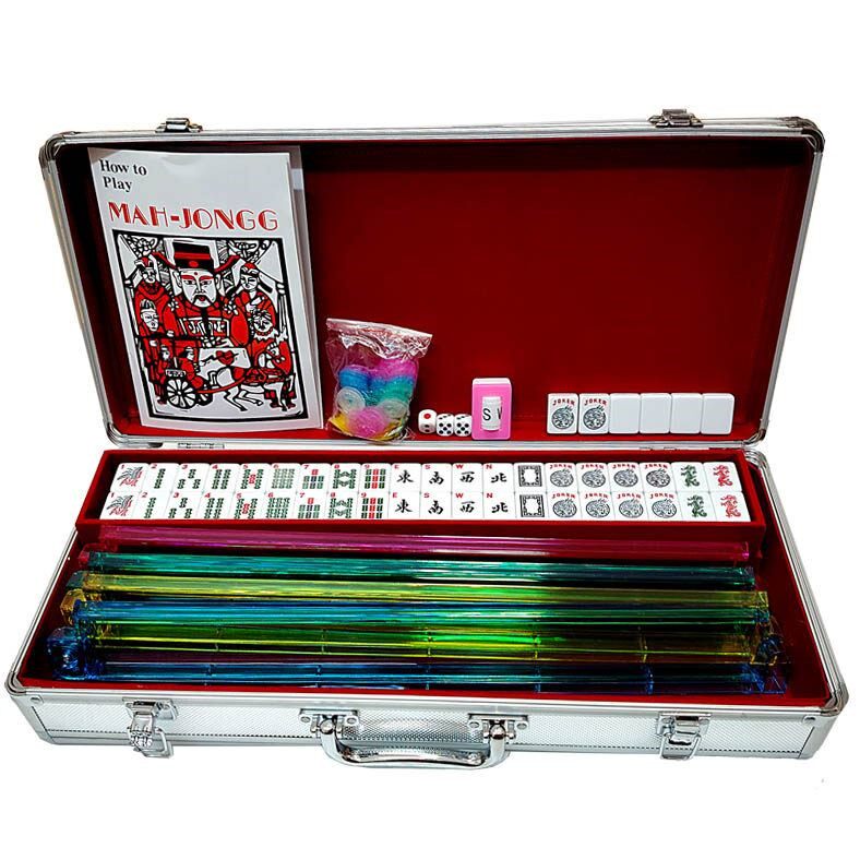 手搓家用便携麻将牌30mm30MM麻将美式新品美国麻将铝盒版宿舍外国