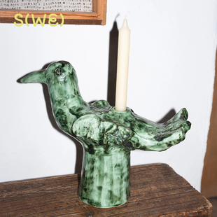 比利时Serax Cosas Lindas系列陶瓷烛台盘子勺子鱼鸟图案餐桌氛围