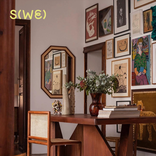 西班牙Dusty Deco Rattan Mirror 镜子穿衣镜 编织藤条装饰品玄关