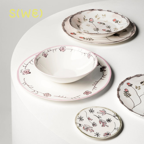 SeraxMarni联名玫瑰花餐具套装