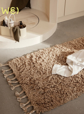 丹麦 Fermliving Amass Long Pile系列长绒地毯地垫流苏客厅卧室