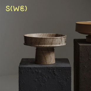 比利时Serax Dune系列 Kelly Wearstler设计大理石花瓶高脚果盘