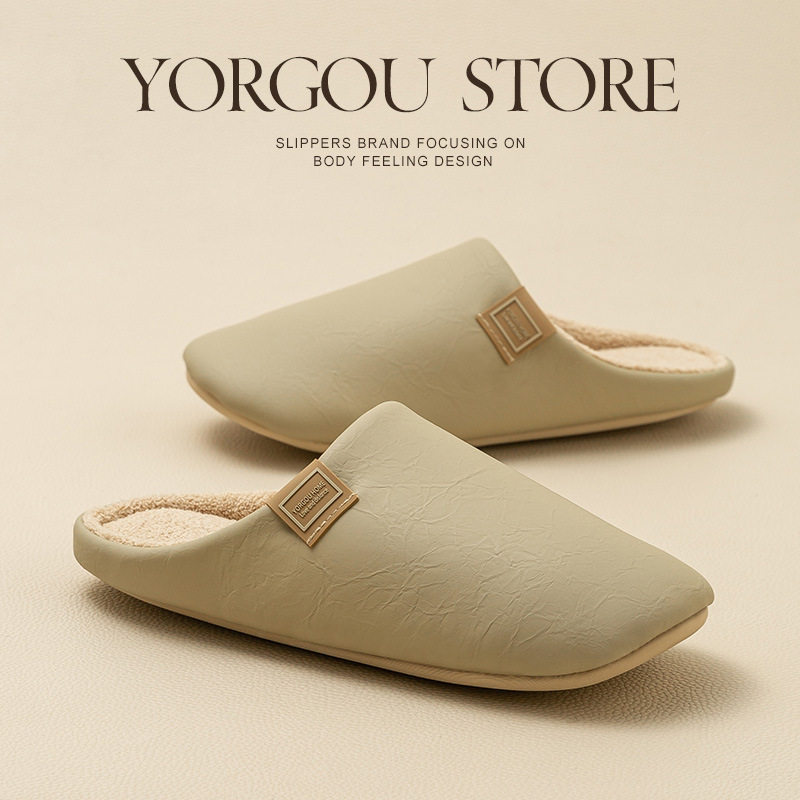 日本进口室内防水防滑静音棉拖鞋