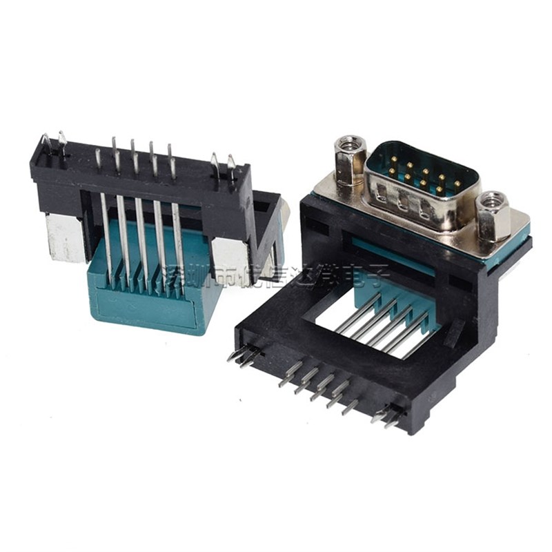 HDR 15F高架铆锁蓝色加高DB15母座VGA插座15P三排串口座9位公头