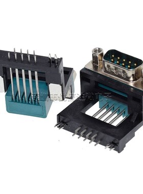 HDR 15F高架铆锁蓝色加高DB15母座VGA插座15P三排串口座9位公头