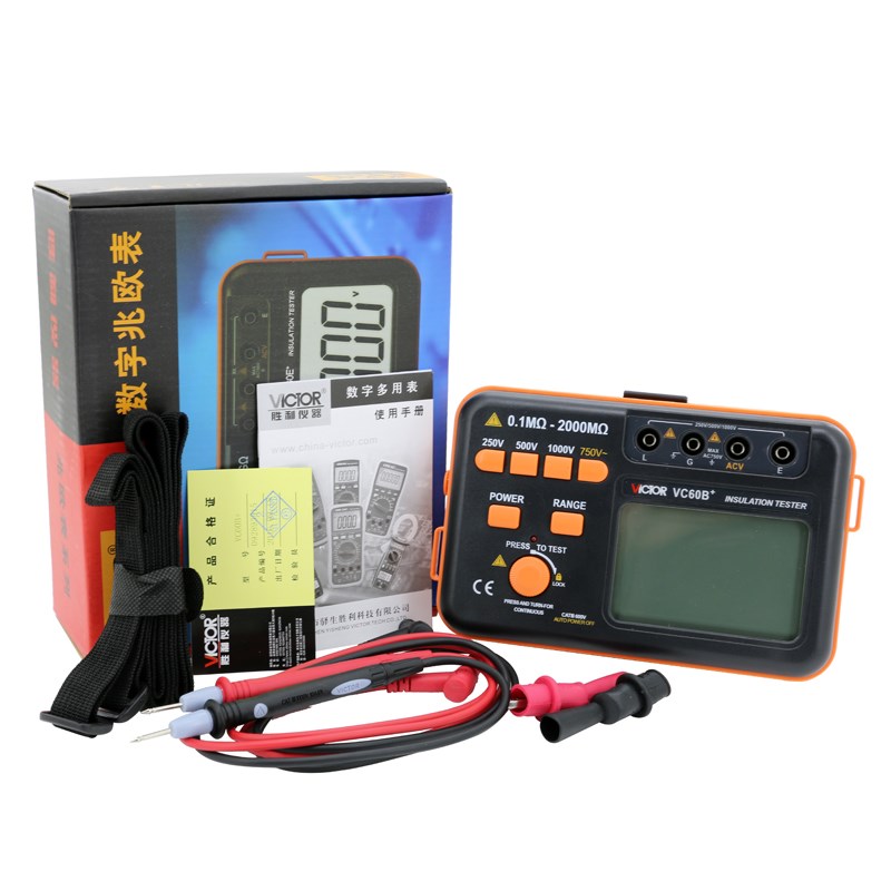 胜利VC60B+ 绝缘电阻测试仪 数字兆欧表1000V