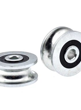 凹槽U型滑轮导轮滚动轮吊轮6*28*12R4走8毫米圆形轨道钢丝绳